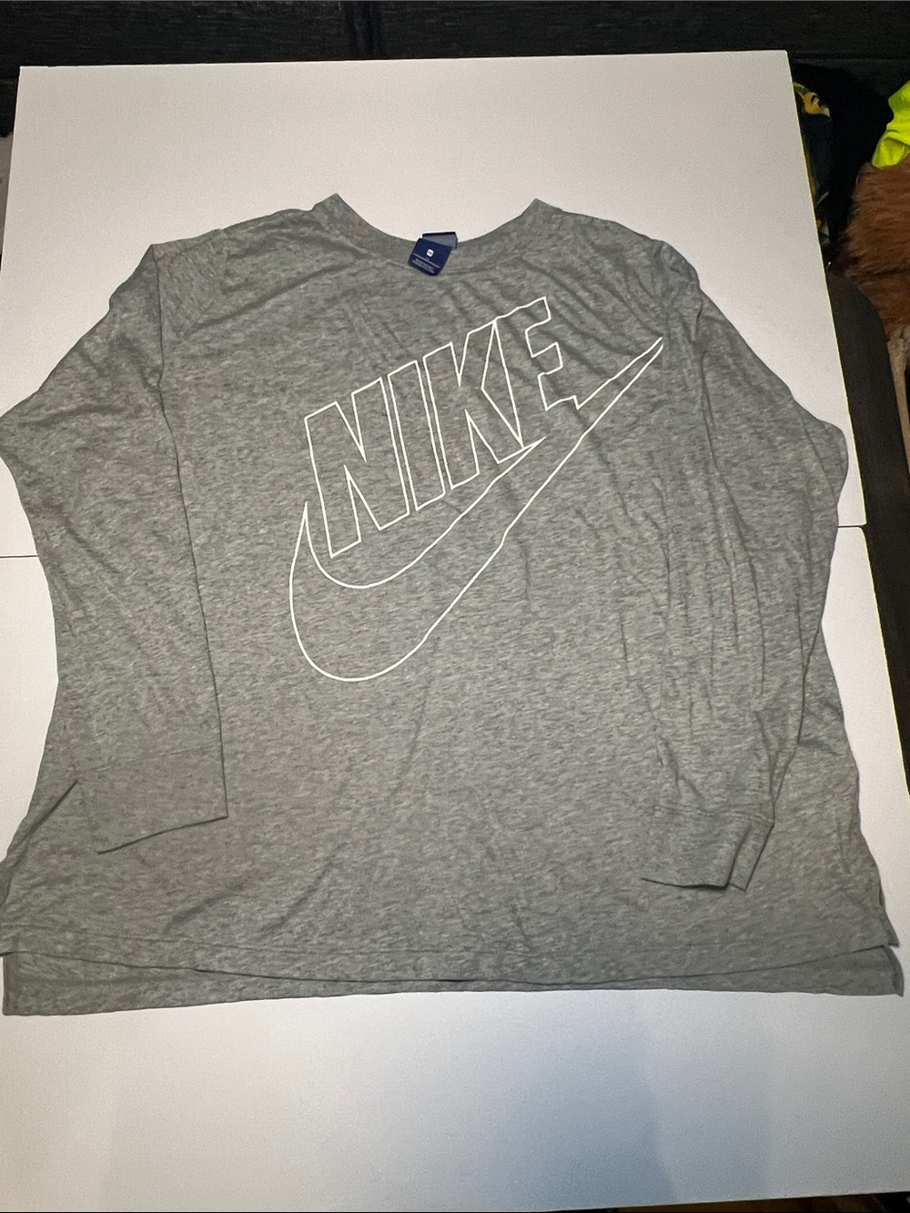 Nike Gray Long-Sleeve Logo Shirt